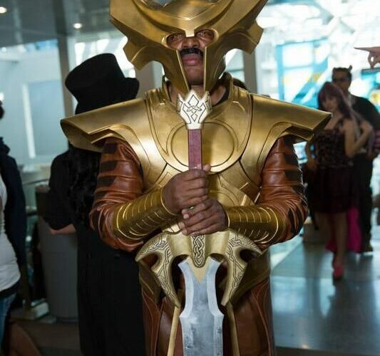 Heimdall watches over the entrance to Comikaze. cosplay” Pantheon Films