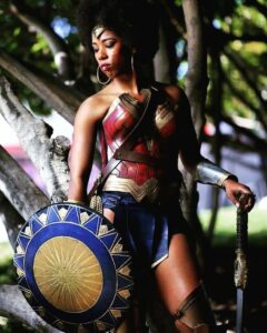 Super Sultry Wonder Woman Cosplay All that glorious afrosheen... See