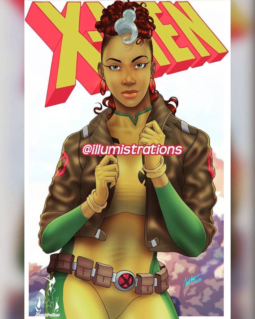 90s Rogue From X Men Is All That A Bag Of Chips Credit Charles @illumistrations Catch More Comic Culture At HistoryOfBlackS